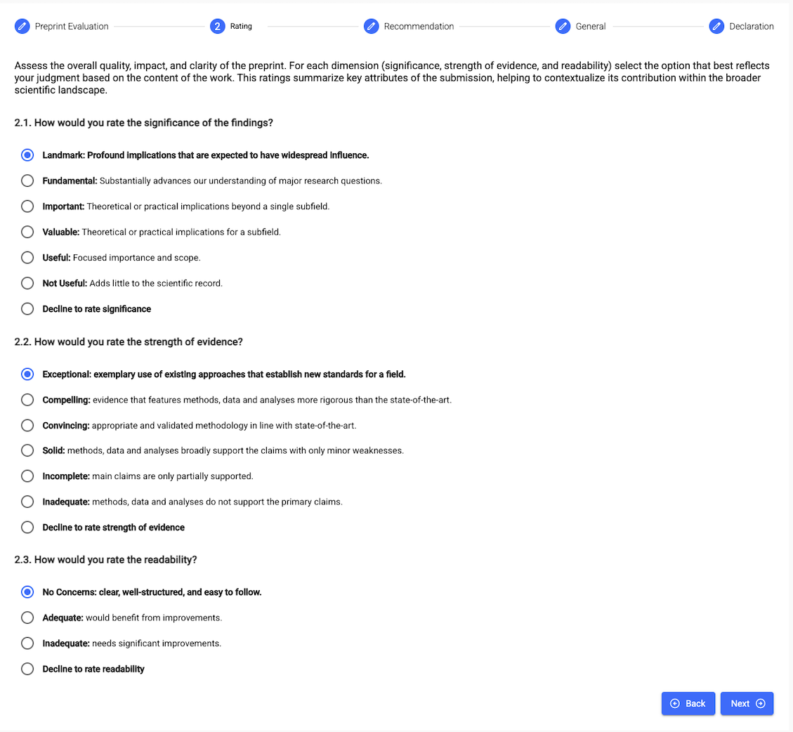Review form readability