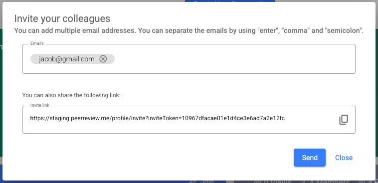 Enter invite information